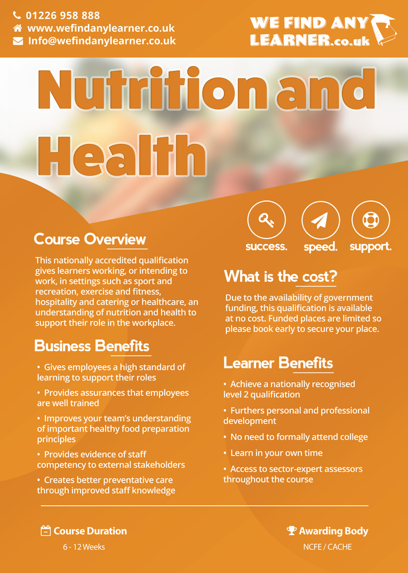 Nutrition and Health Level 2 We Find Any Learner