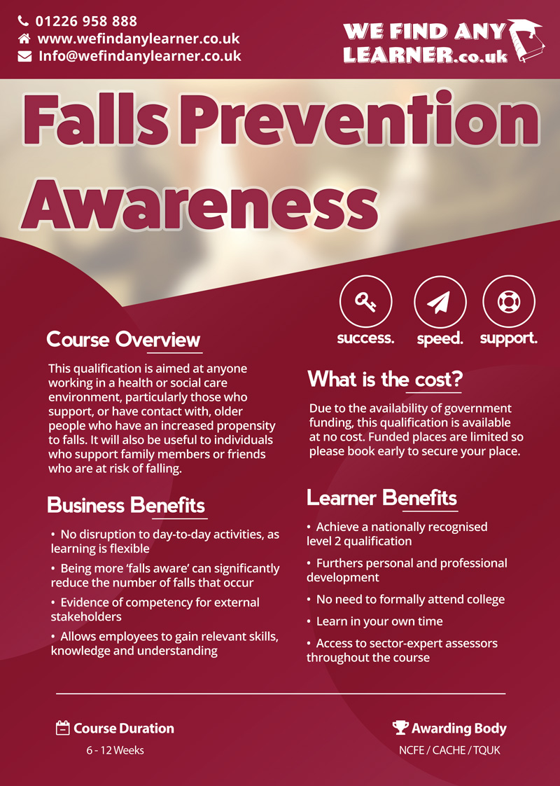Falls Prevention Awareness Level 2 We Find Any Learner