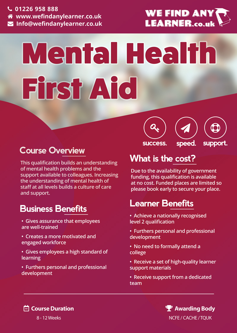 Mental Health First Aid Level 2 We Find Any Learner