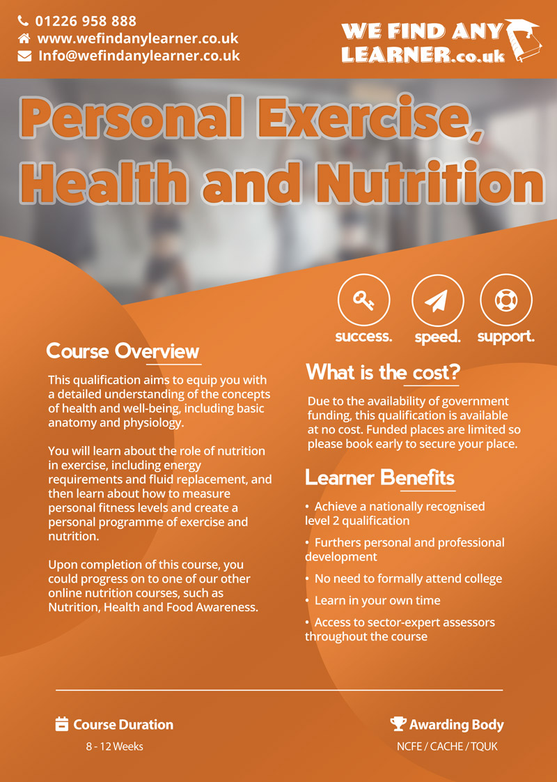 Personal Exercise Health And Nutrition Level 2 We Find Any Learner personal-exercise-health-and-nutrition-level-2-we-find-any-learner