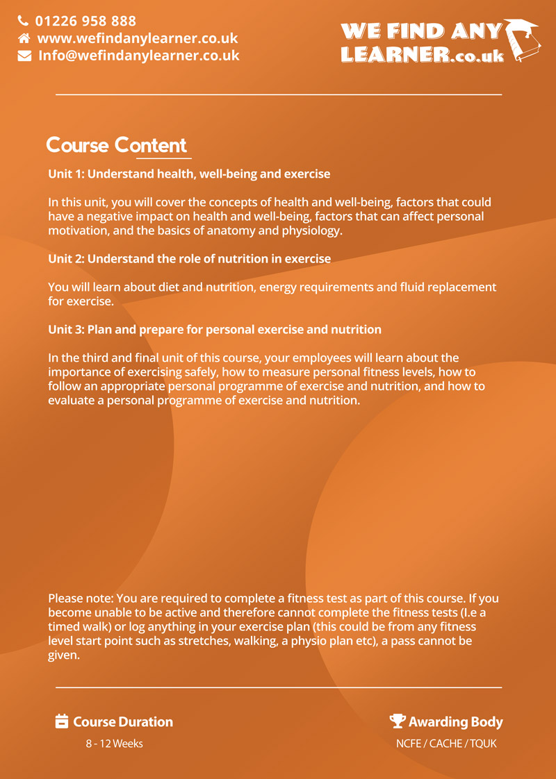 Personal Exercise Health And Nutrition Level 2 We Find Any Learner personal-exercise-health-and-nutrition-level-2-we-find-any-learner