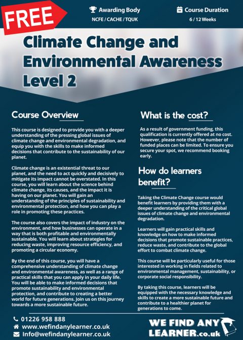 Climate Change and Environmental Awareness Level 2 | We Find Any Learner